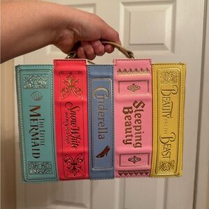 Loungefly Princess Storybook Clutch - Teal, Red, Blue, Pink, Yellow